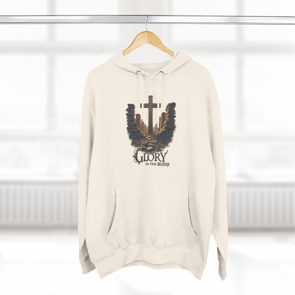 Glory in the Ruins - Three-Panel Fleece Hoodie - Glory in the Ruins Graphic Streetwear Style