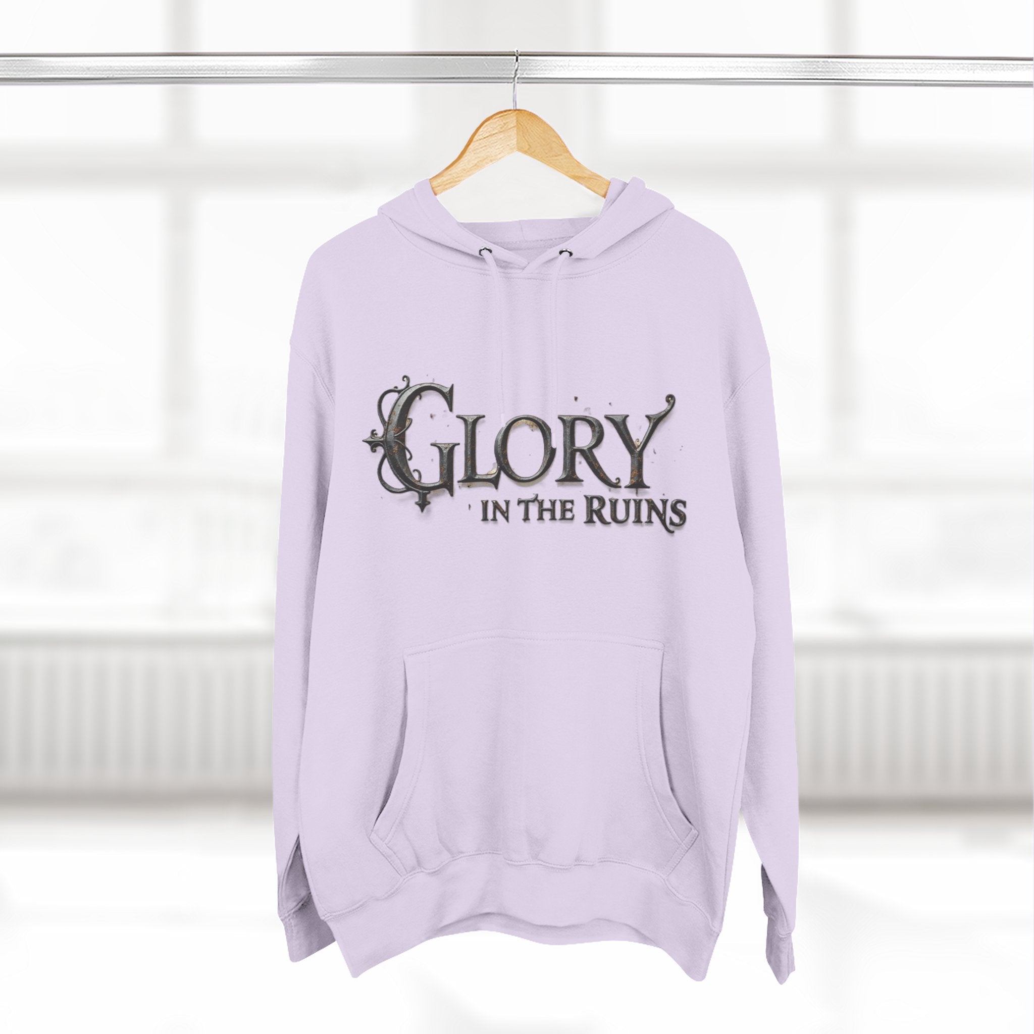 Glory in the Ruins - Three-Panel Fleece Hoodie - Glory in the Ruins Graphic Streetwear Style