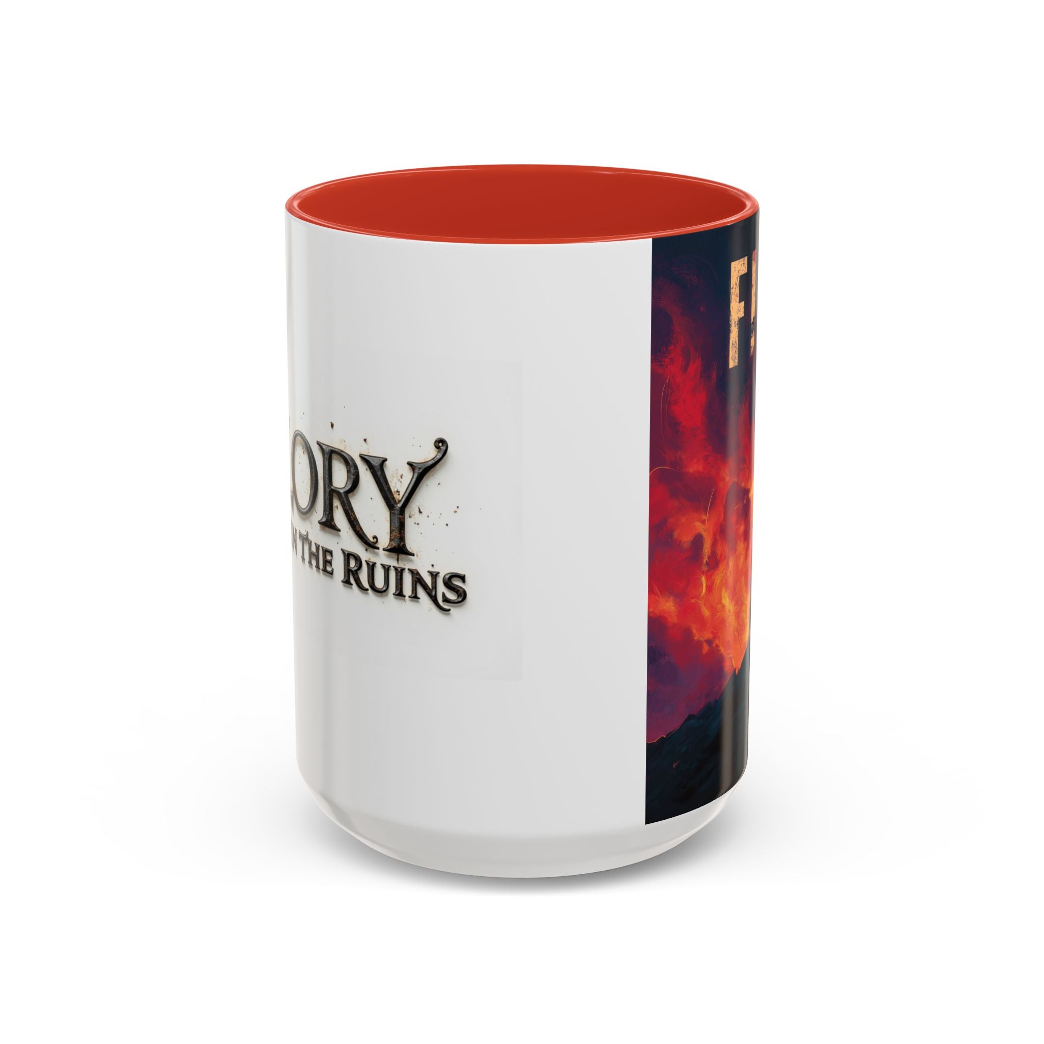 FIRE - Glory In The Ruins Coffee Mug - Vintage Festival Drinkware, Perfect for Gathering, Celebrations, Gift for Music Lovers, Home Decor