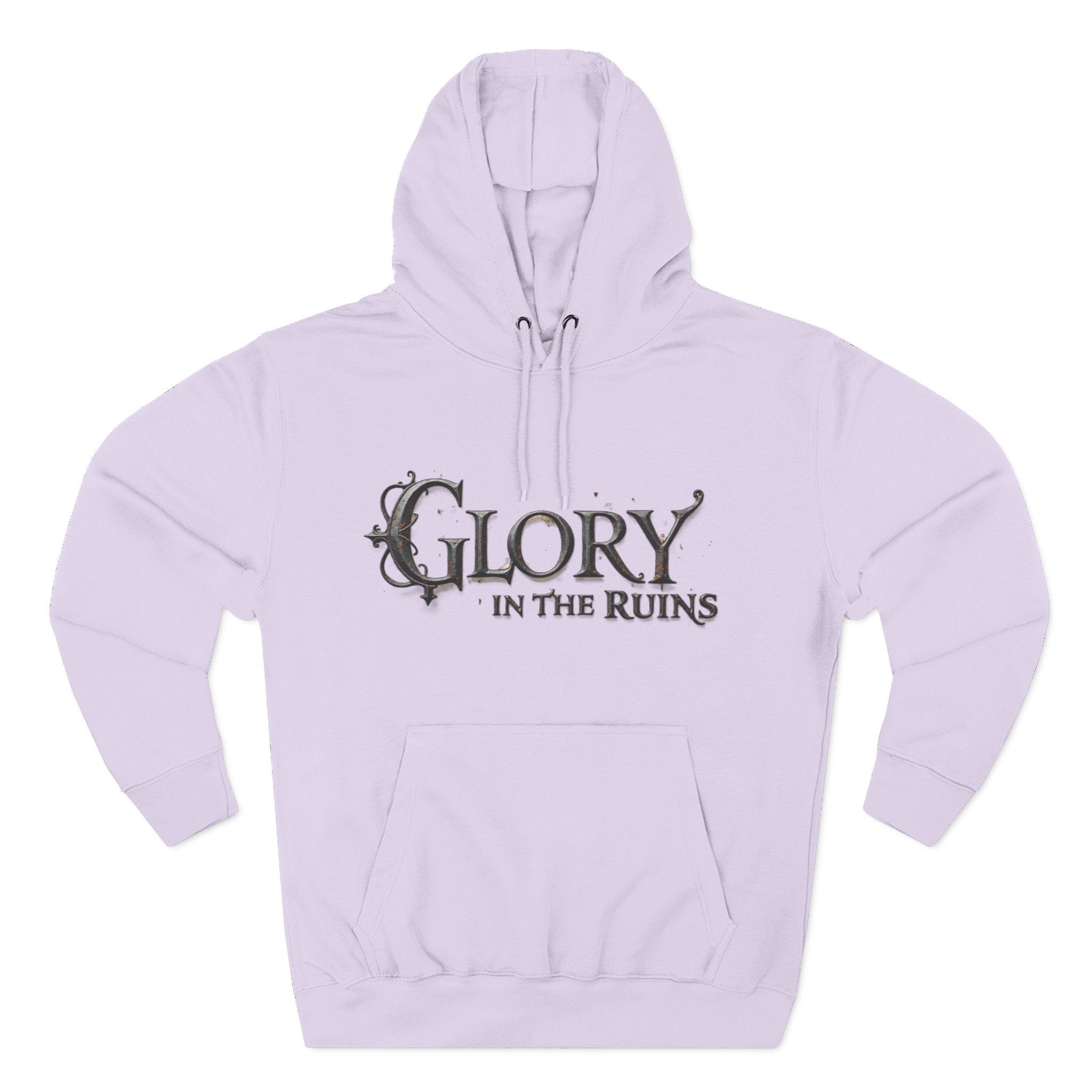 Glory in the Ruins - Three-Panel Fleece Hoodie - Glory in the Ruins Graphic Streetwear Style