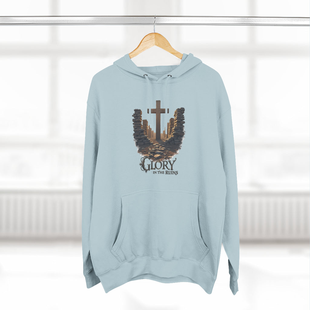 Glory in the Ruins - Three-Panel Fleece Hoodie - Glory in the Ruins Graphic Streetwear Style