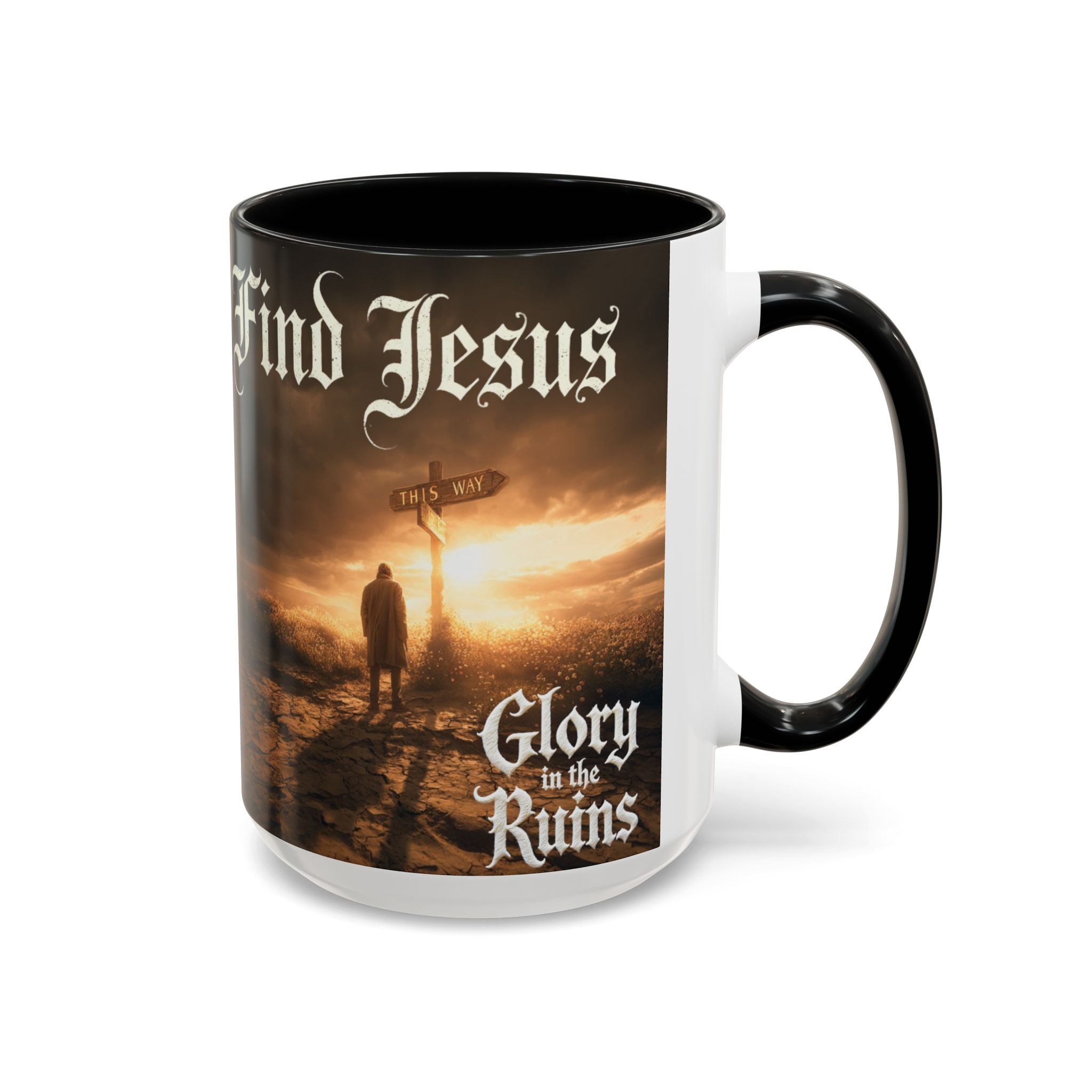 Find Jesus - Glory In The Ruins Coffee Mug - Vintage Festival Drinkware, Perfect for Gathering, Celebrations, Gift for Music Lovers, Home Decor