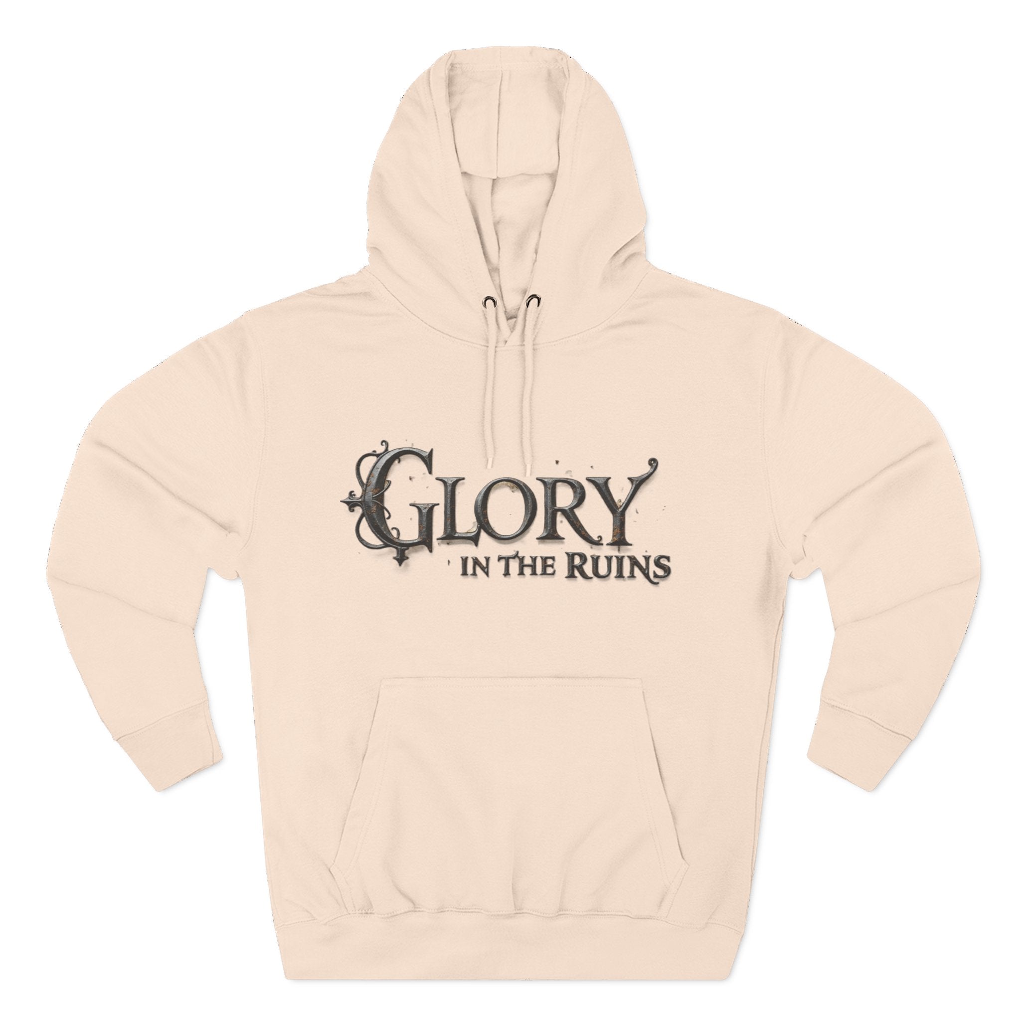 Glory in the Ruins - Three-Panel Fleece Hoodie - Glory in the Ruins Graphic Streetwear Style