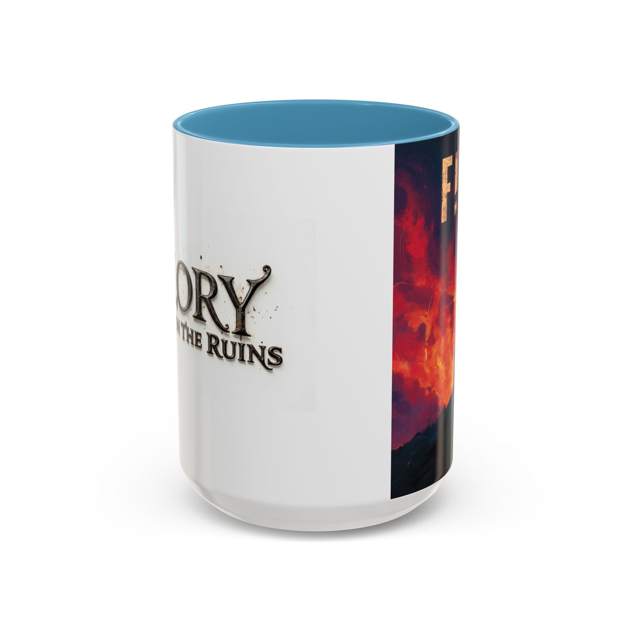 FIRE - Glory In The Ruins Coffee Mug - Vintage Festival Drinkware, Perfect for Gathering, Celebrations, Gift for Music Lovers, Home Decor