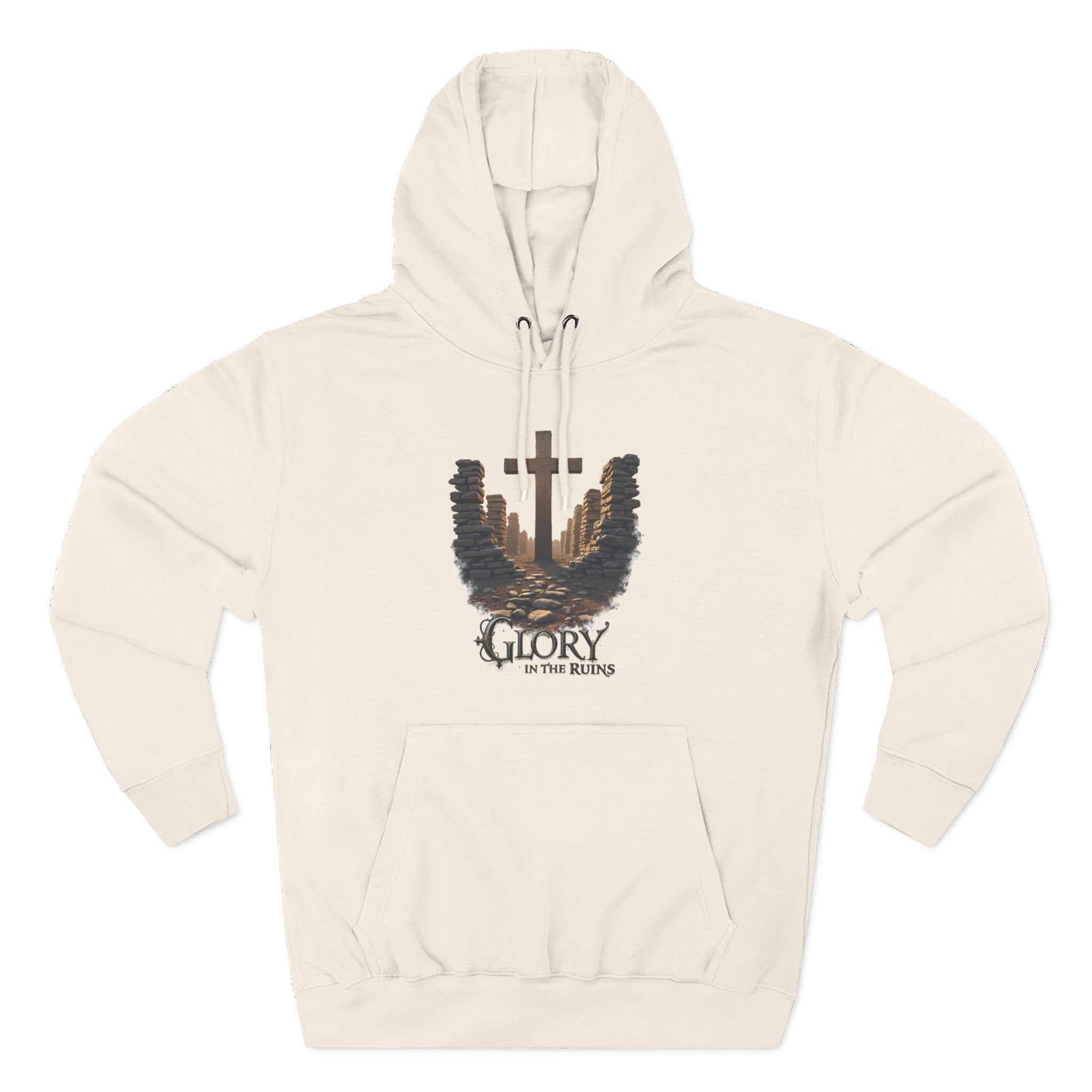 Glory in the Ruins - Three-Panel Fleece Hoodie - Glory in the Ruins Graphic Streetwear Style