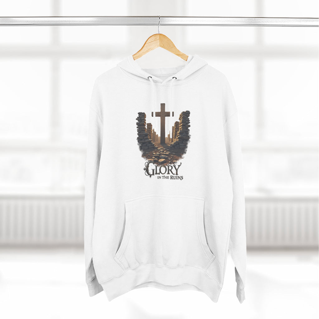 Glory in the Ruins - Three-Panel Fleece Hoodie - Glory in the Ruins Graphic Streetwear Style