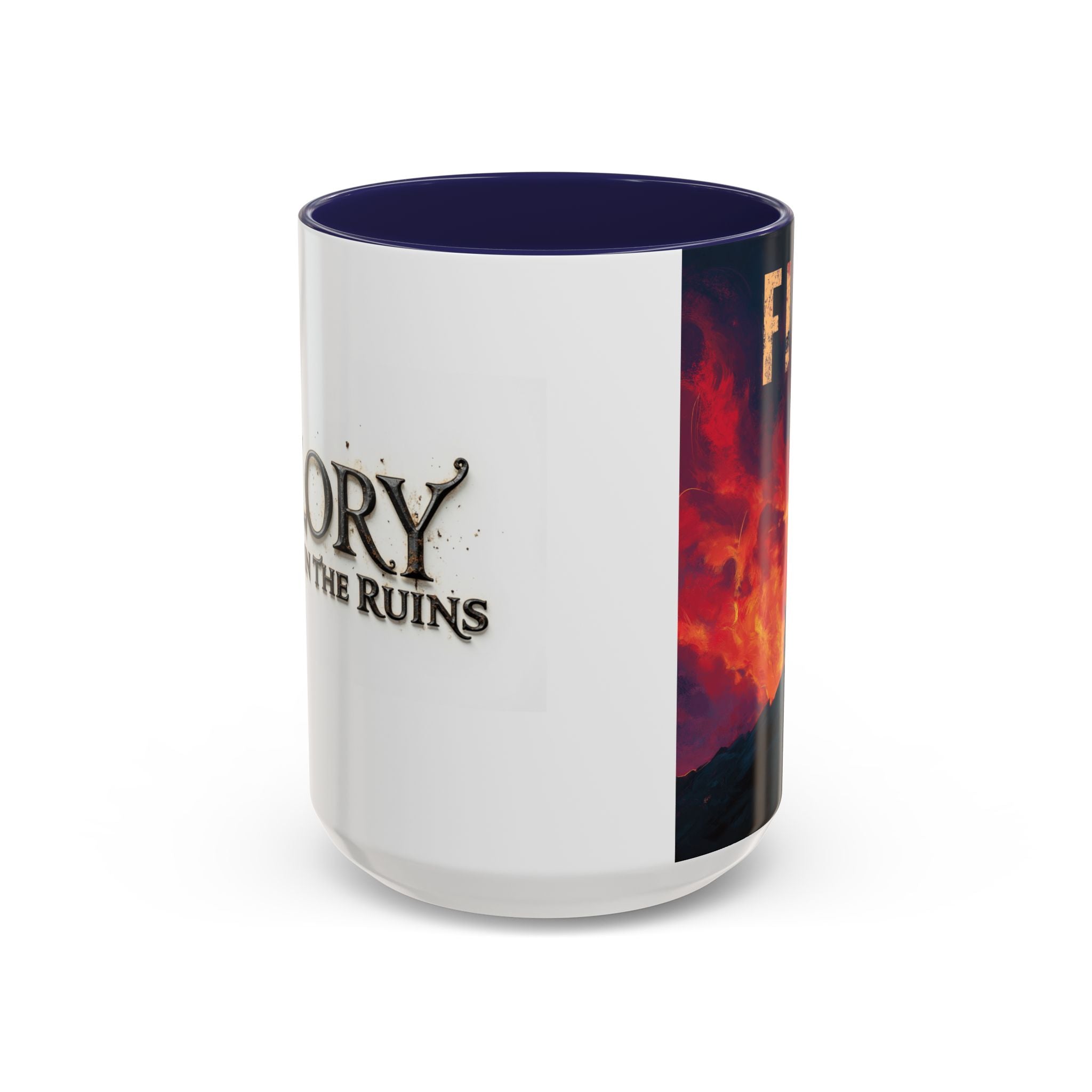 FIRE - Glory In The Ruins Coffee Mug - Vintage Festival Drinkware, Perfect for Gathering, Celebrations, Gift for Music Lovers, Home Decor