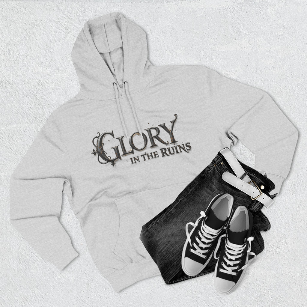 Glory in the Ruins - Three-Panel Fleece Hoodie - Glory in the Ruins Graphic Streetwear Style