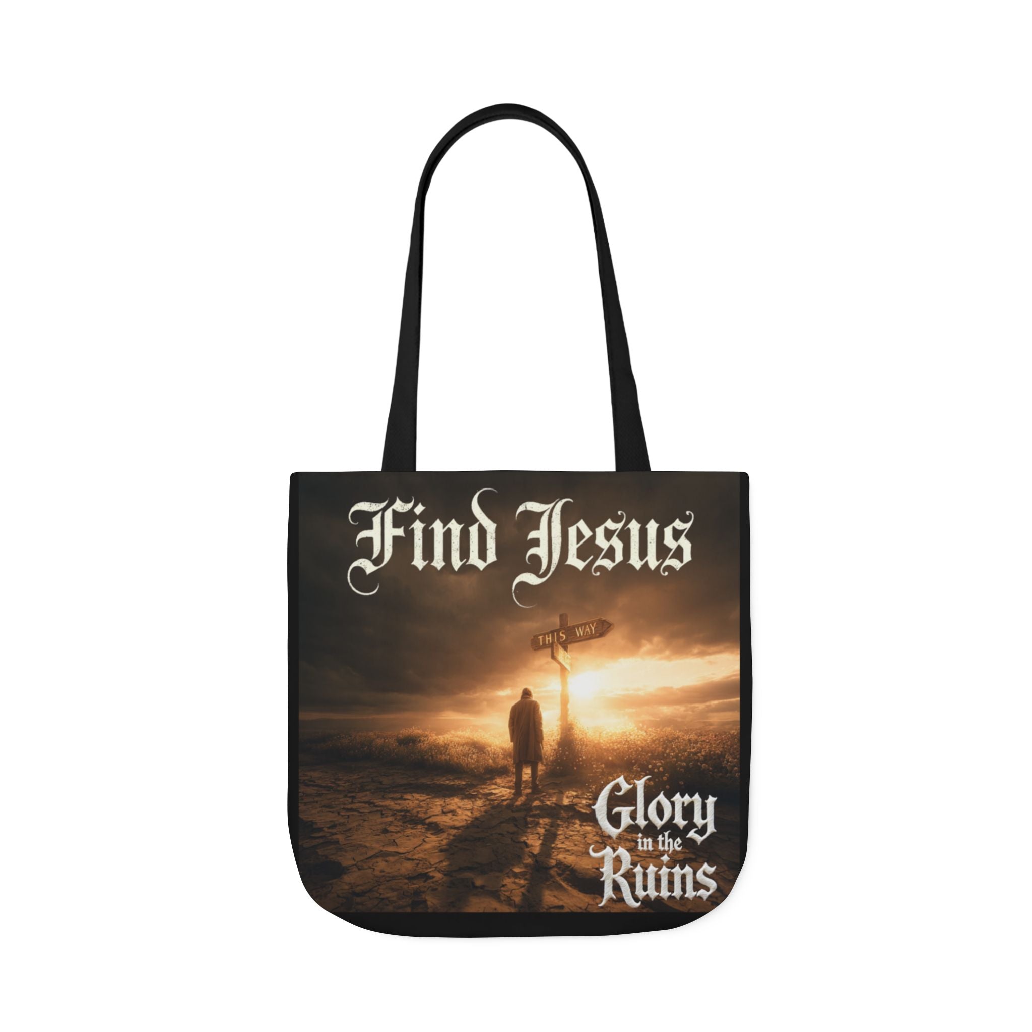 Find Jesus Canvas Tote Bag — 'Glory in the Ruins' Religious Inspirational Tote