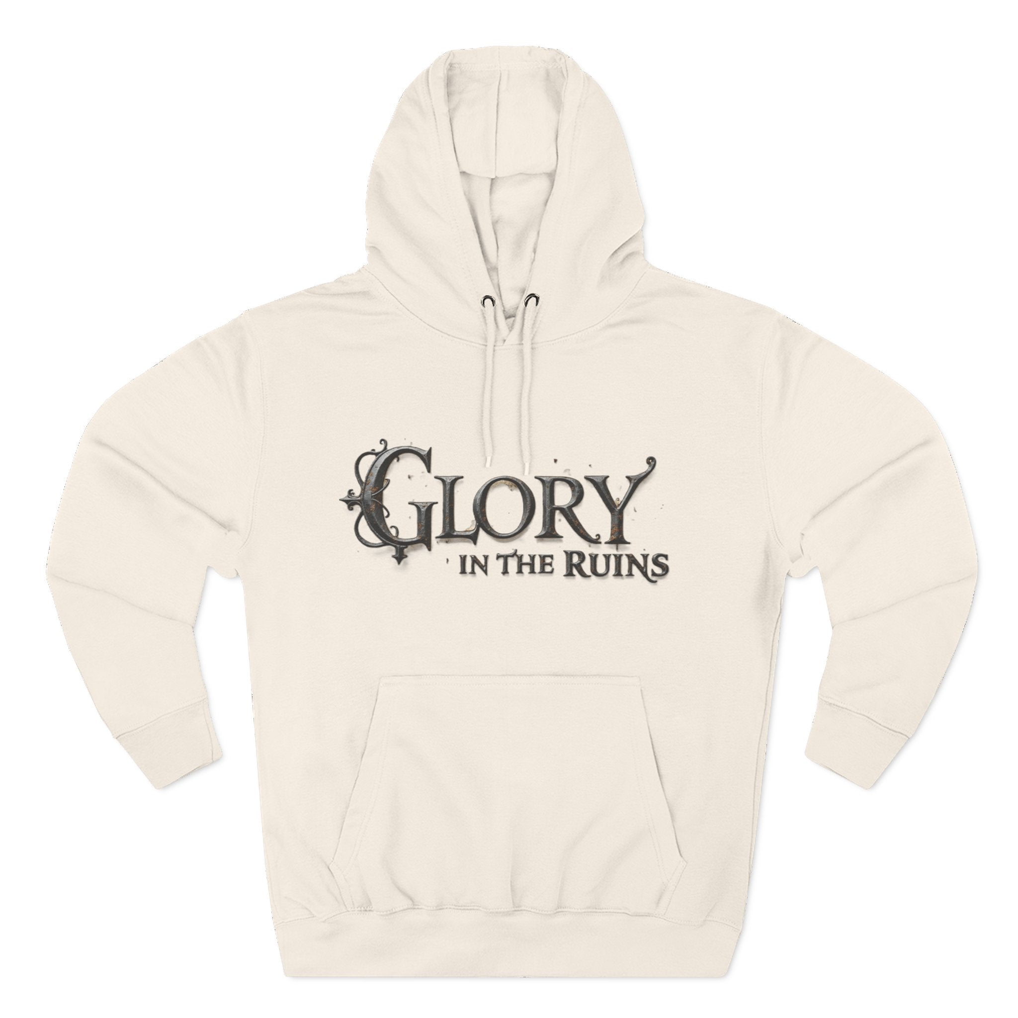 Glory in the Ruins - Three-Panel Fleece Hoodie - Glory in the Ruins Graphic Streetwear Style
