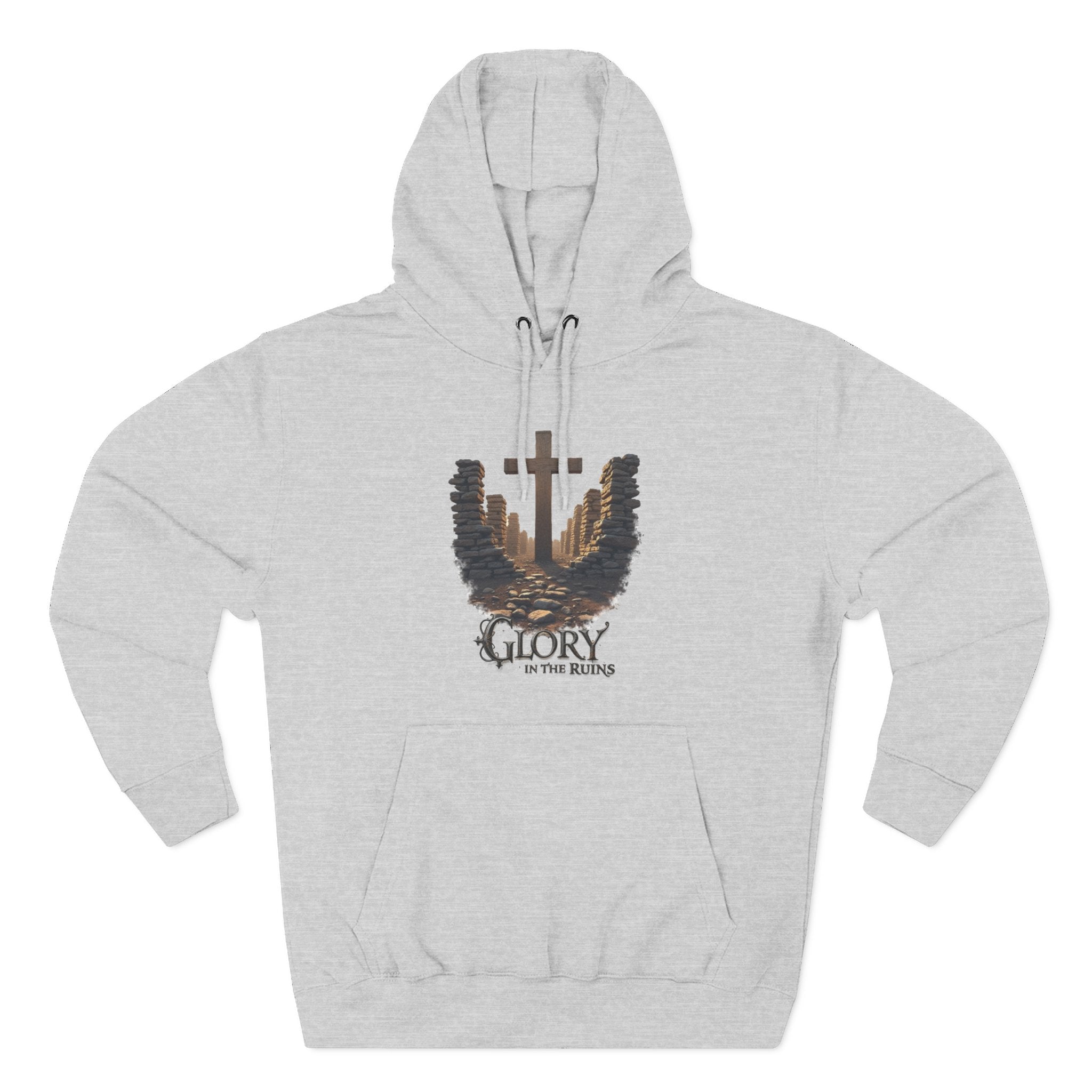 Glory in the Ruins - Three-Panel Fleece Hoodie - Glory in the Ruins Graphic Streetwear Style