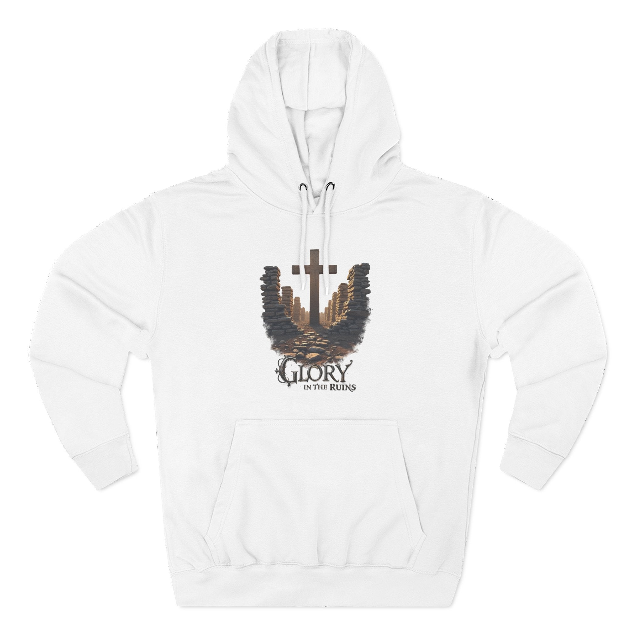 Glory in the Ruins - Three-Panel Fleece Hoodie - Glory in the Ruins Graphic Streetwear Style