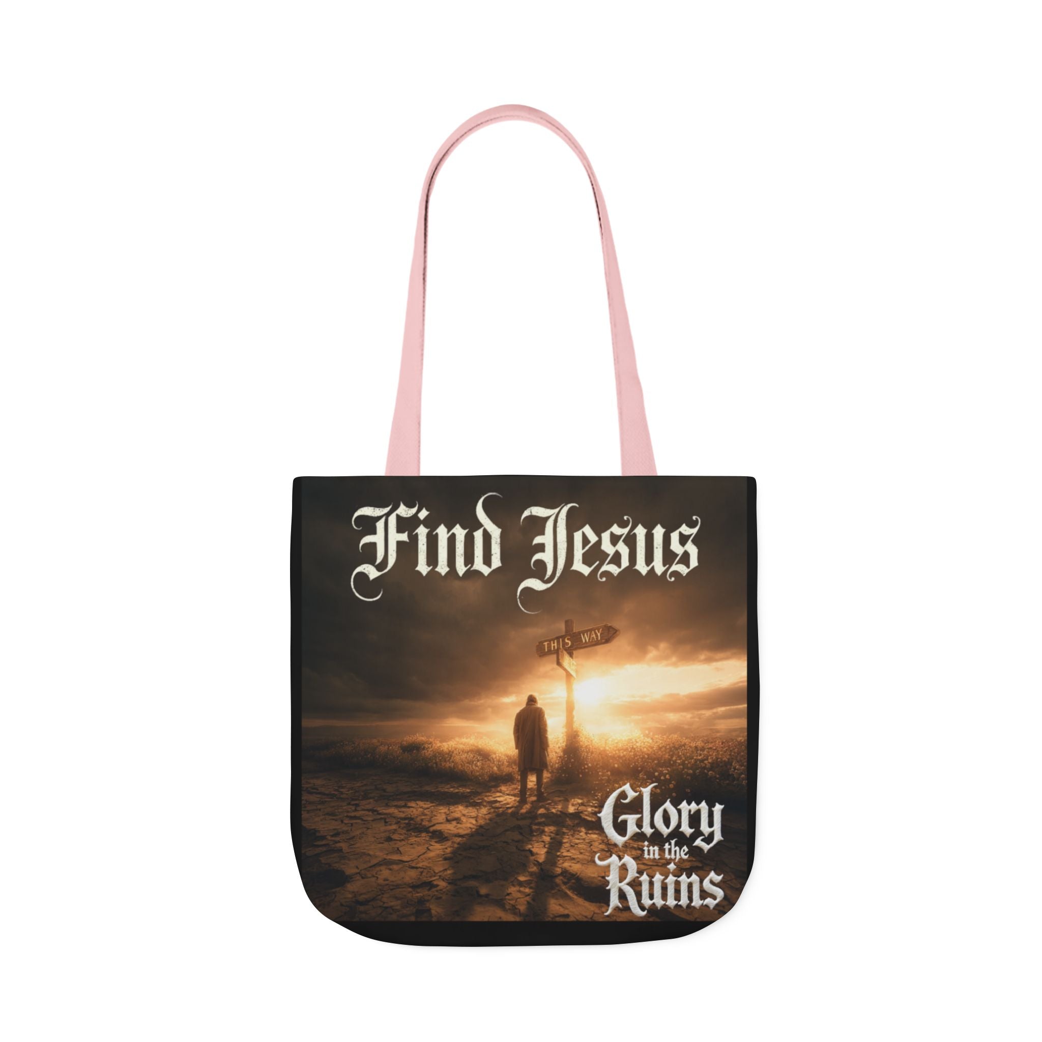 Find Jesus Canvas Tote Bag — 'Glory in the Ruins' Religious Inspirational Tote