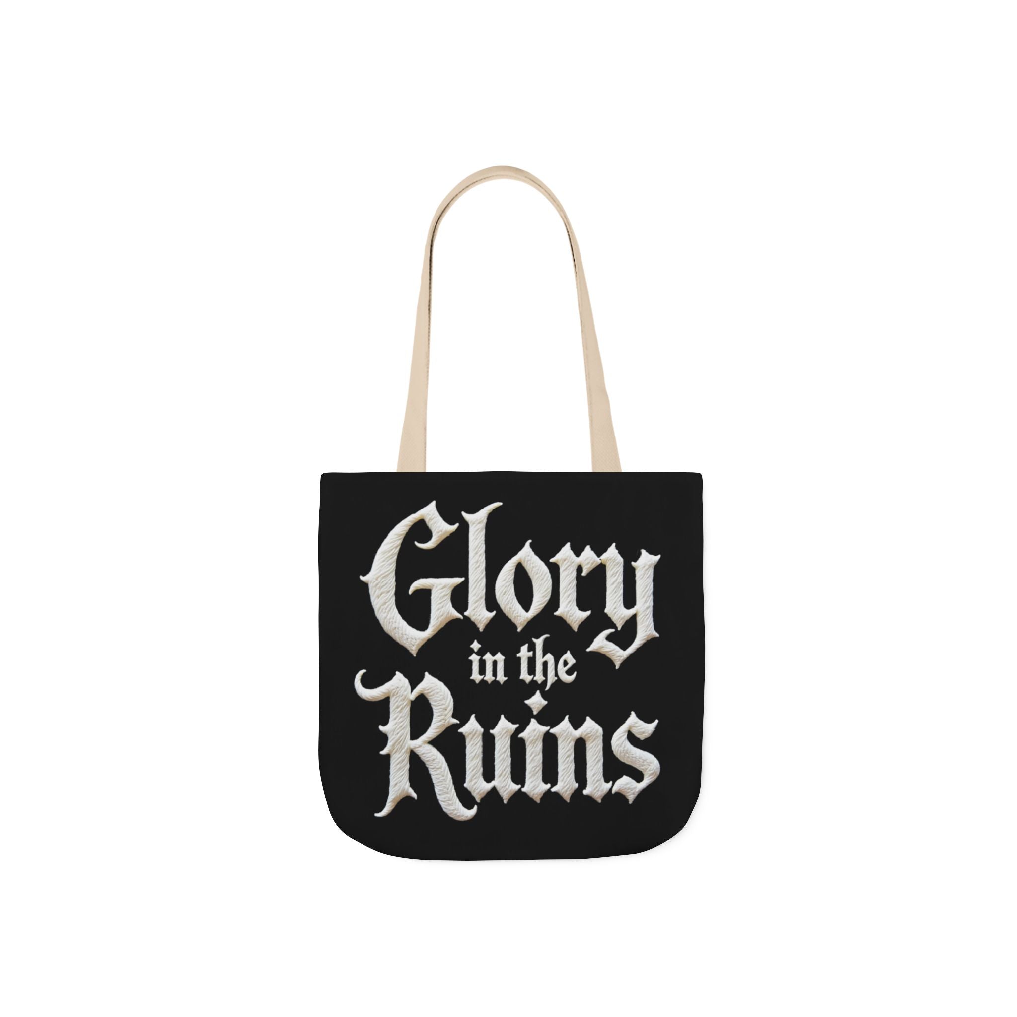 Find Jesus Canvas Tote Bag — 'Glory in the Ruins' Religious Inspirational Tote