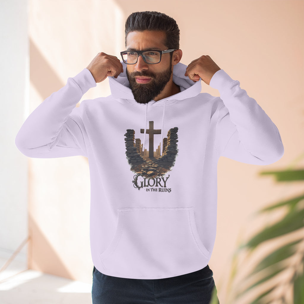 Glory in the Ruins - Three-Panel Fleece Hoodie - Glory in the Ruins Graphic Streetwear Style