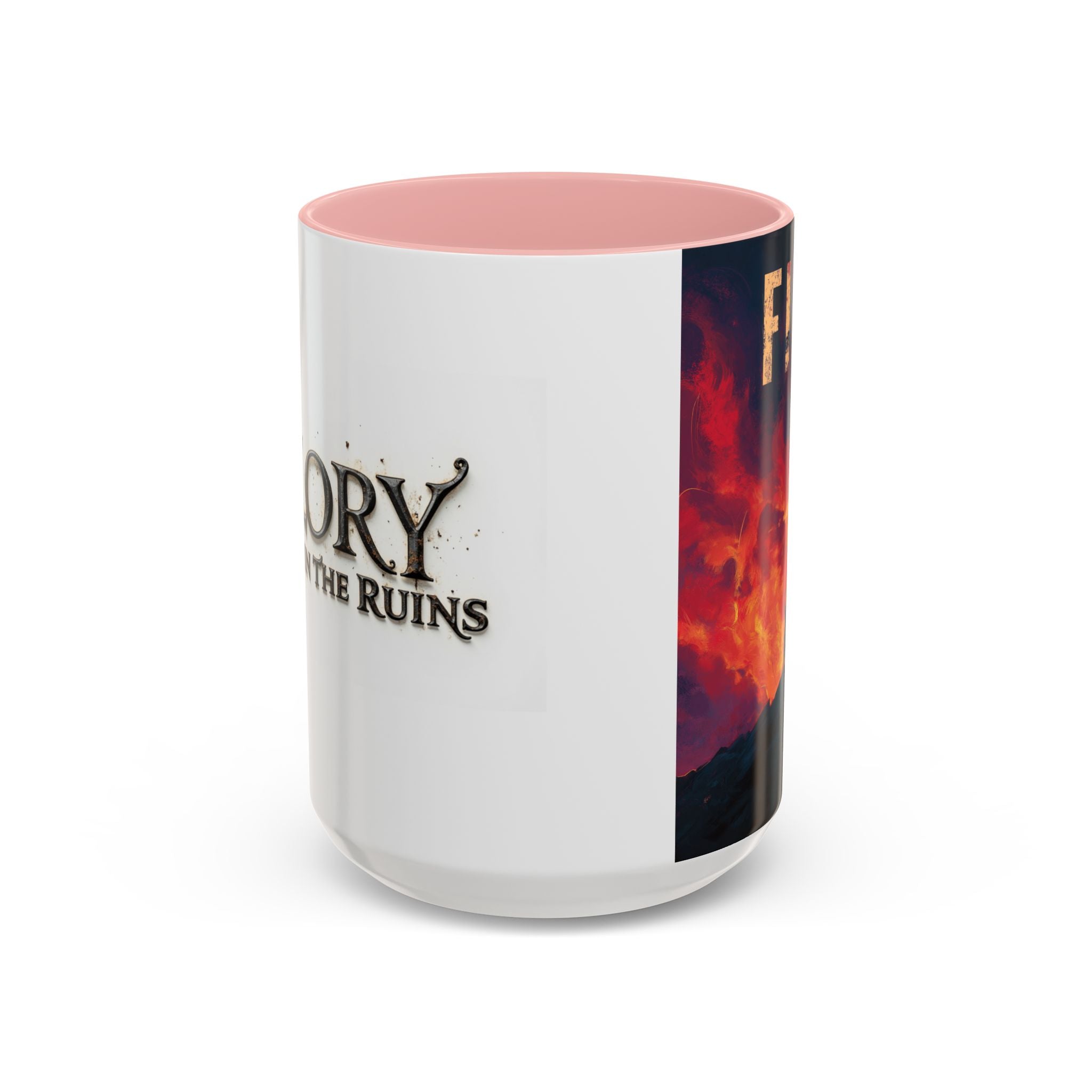 FIRE - Glory In The Ruins Coffee Mug - Vintage Festival Drinkware, Perfect for Gathering, Celebrations, Gift for Music Lovers, Home Decor