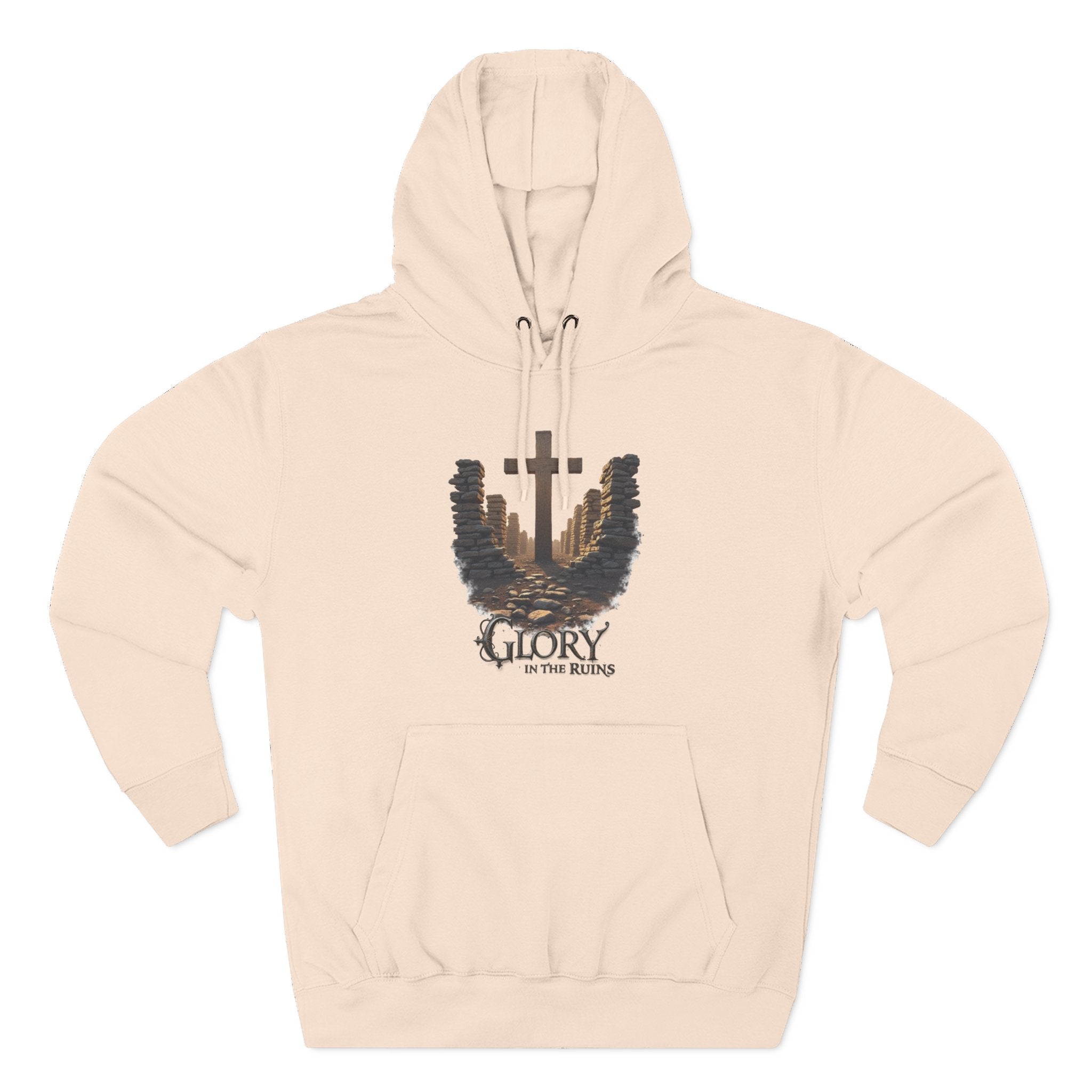 Glory in the Ruins - Three-Panel Fleece Hoodie - Glory in the Ruins Graphic Streetwear Style