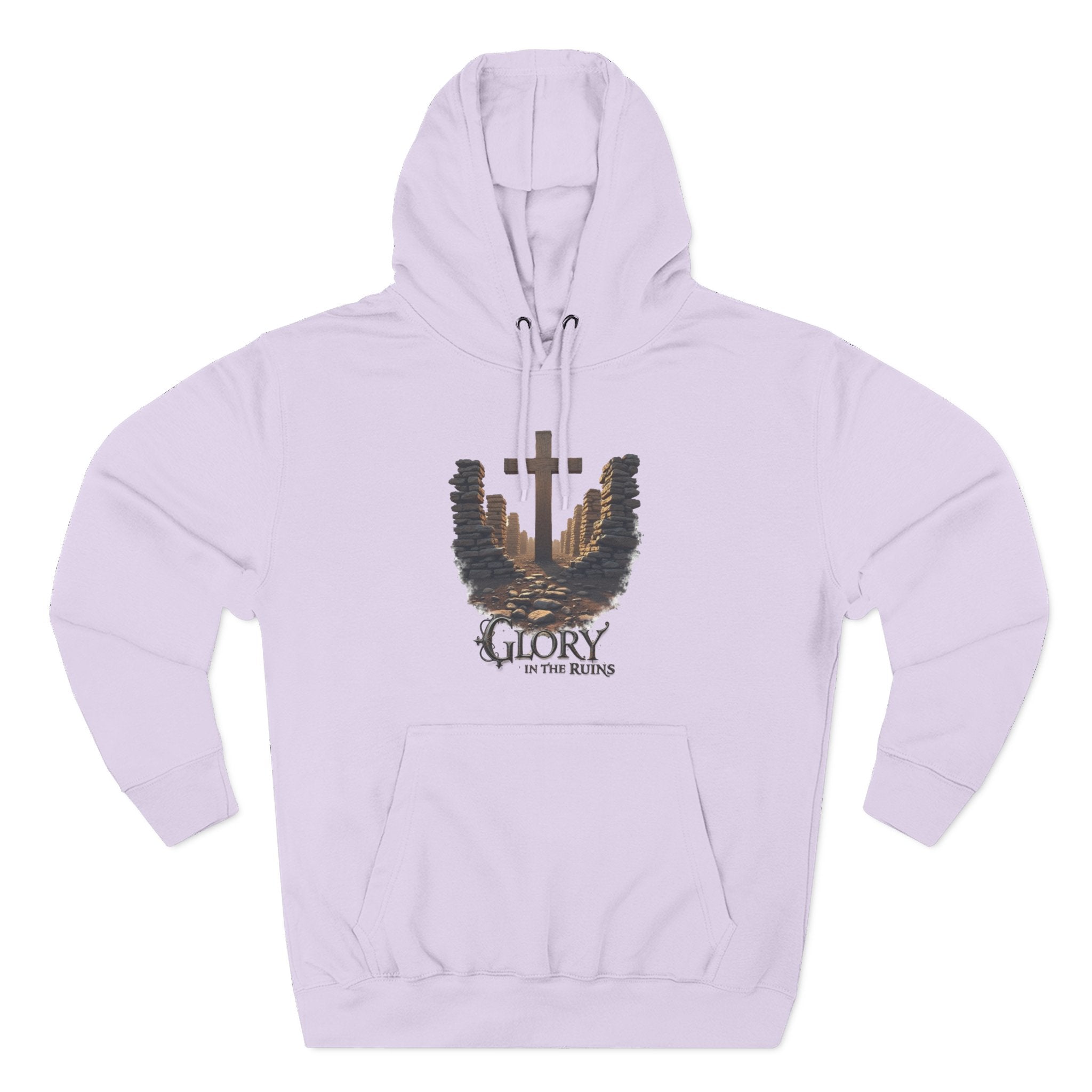 Glory in the Ruins - Three-Panel Fleece Hoodie - Glory in the Ruins Graphic Streetwear Style