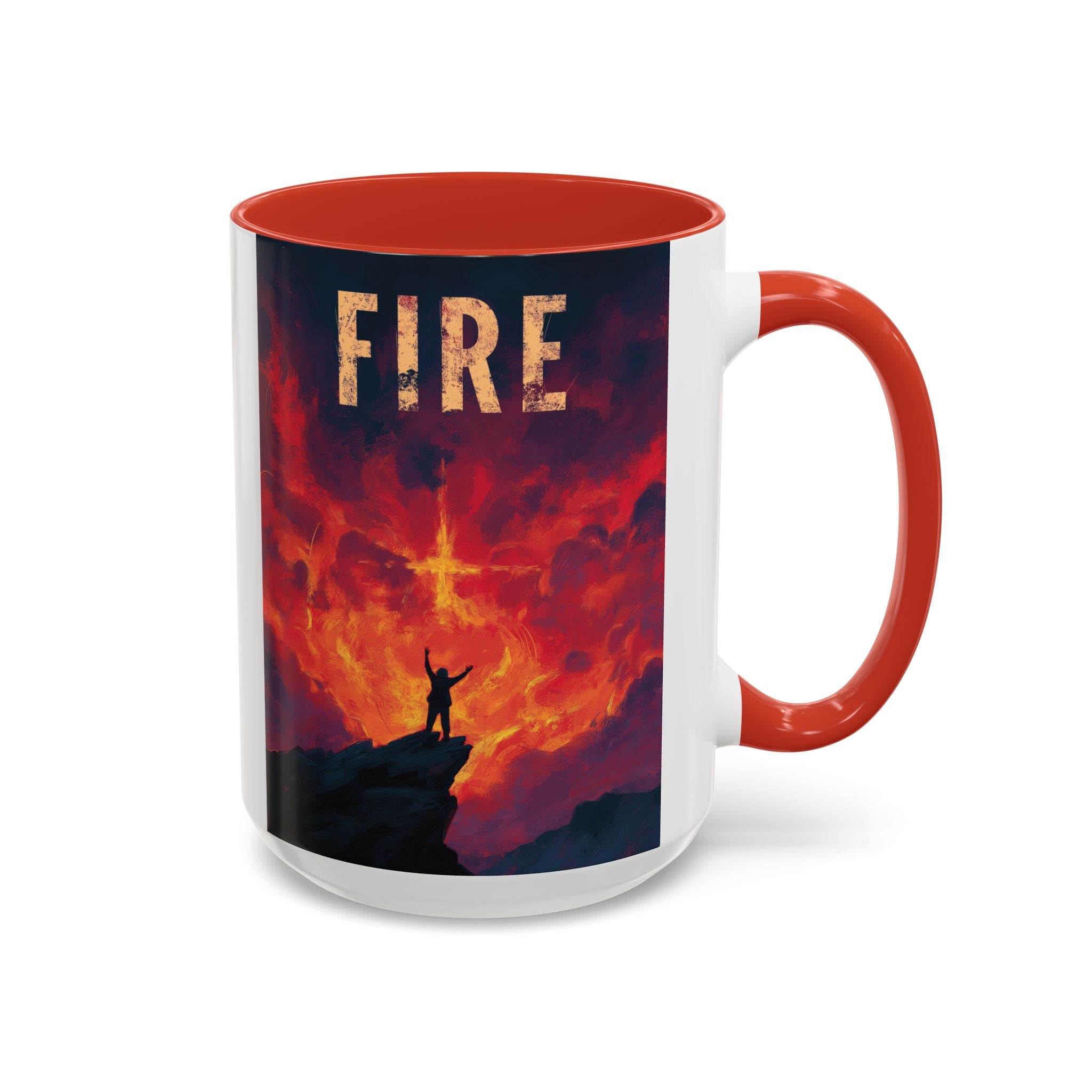 FIRE - Glory In The Ruins Coffee Mug - Vintage Festival Drinkware, Perfect for Gathering, Celebrations, Gift for Music Lovers, Home Decor
