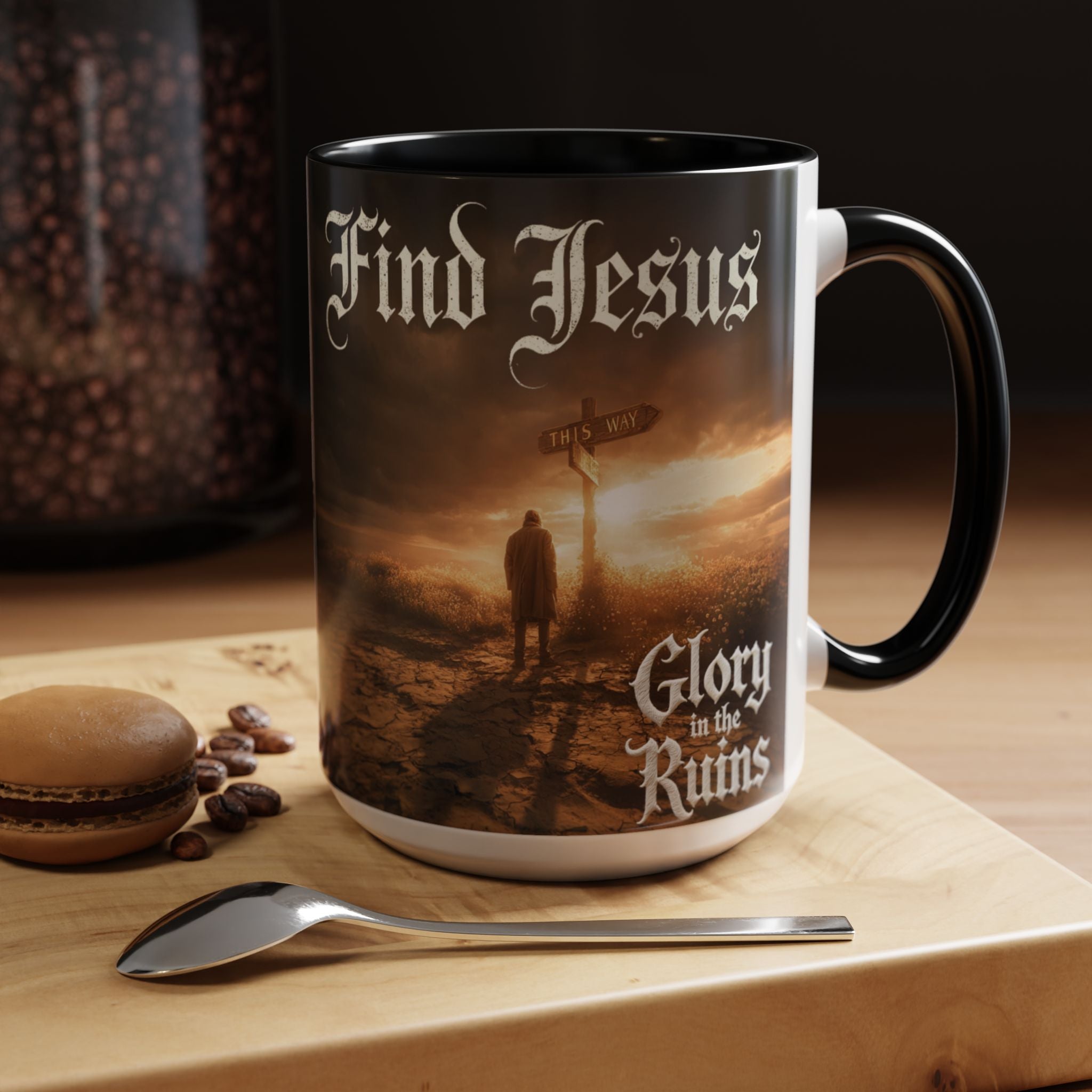 Find Jesus - Glory In The Ruins Coffee Mug - Vintage Festival Drinkware, Perfect for Gathering, Celebrations, Gift for Music Lovers, Home Decor